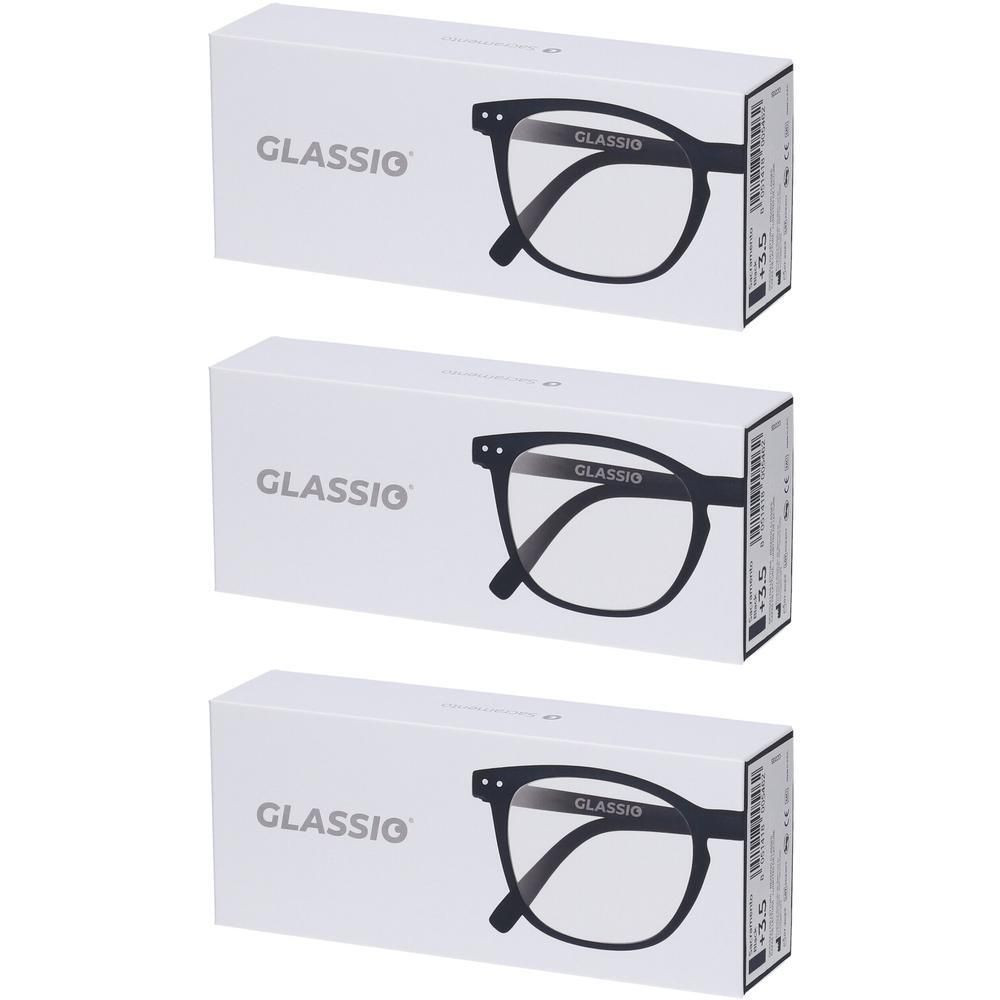 Occhiali da Lettura Glassio Sacramento Colore Nero Gradazione +3,5