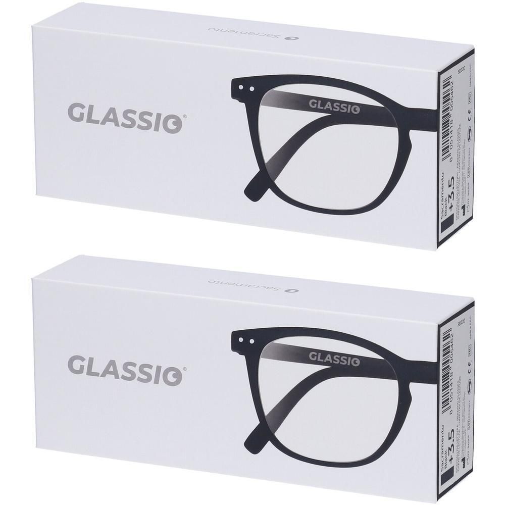 Occhiali da Lettura Glassio Sacramento Colore Nero Gradazione +3,5