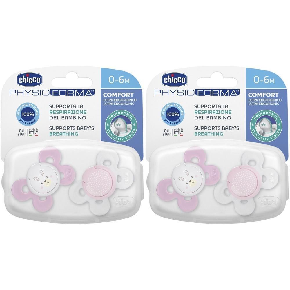 Chicco Succhietto Comfort Girl Silicone 0-6 Mesi 2 Pezzi