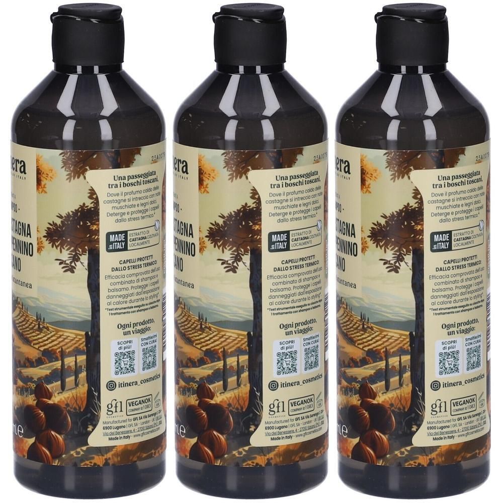 Itinera Shampoo con Castagna dell'Appennino Toscano Protezione Istantanea