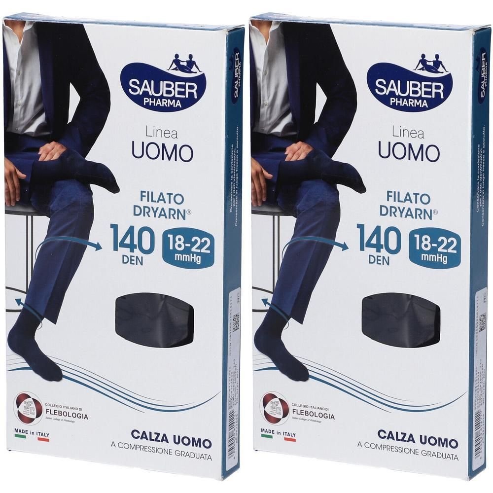 Sauber Pharma Uomo Calza Dryarn 140 Denari Blu Taglia L/Xl