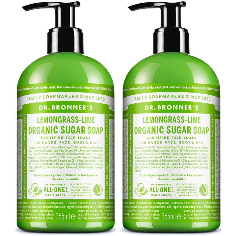 Dr. Bronner's Sapone di Zucchero Bio Lemongrass & Lime