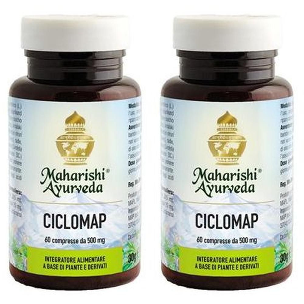 Due flaconi di Ciclomap, 60 compresse da 500 mg, Maharishi Ayurveda.