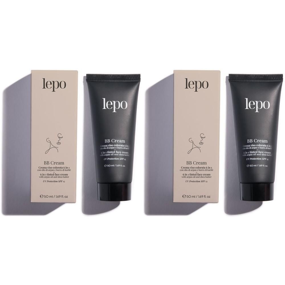 LEPO BB Cream Crema viso colorata 6 in 1 UV Protection SPF15 Tonalità 02 MEDIO SCURO