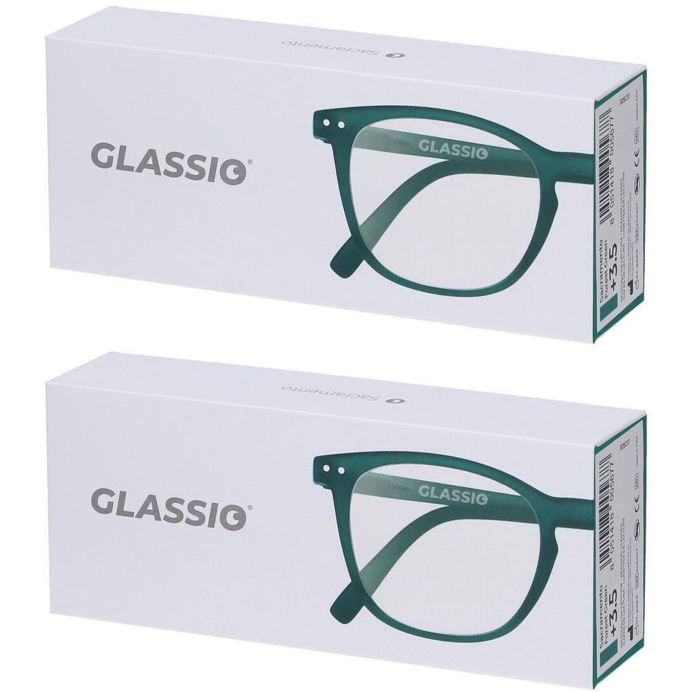 Occhiali da Lettura Glassio Sacramento Colore Verde Foresta Gradazione +3,5
