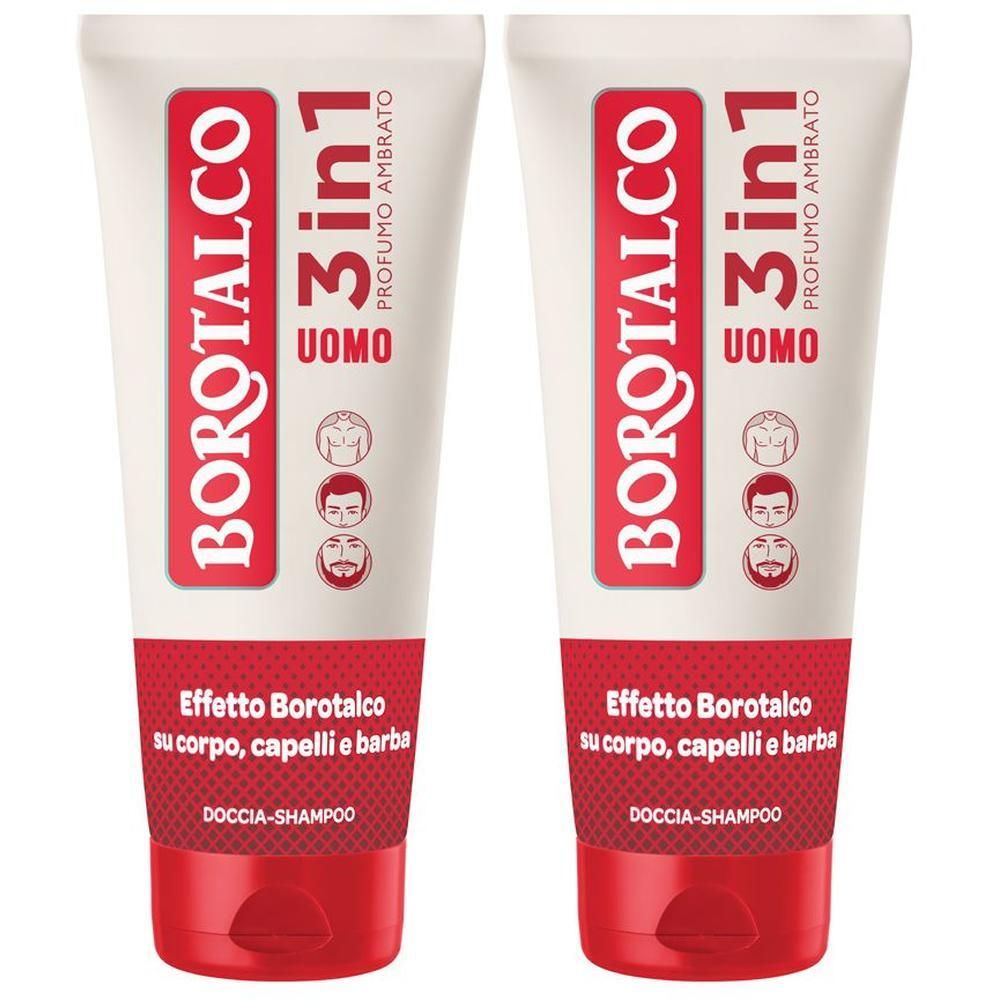 Borotalco Doccia Schiuma Uomo 3 in 1 Ambrato (200mL)