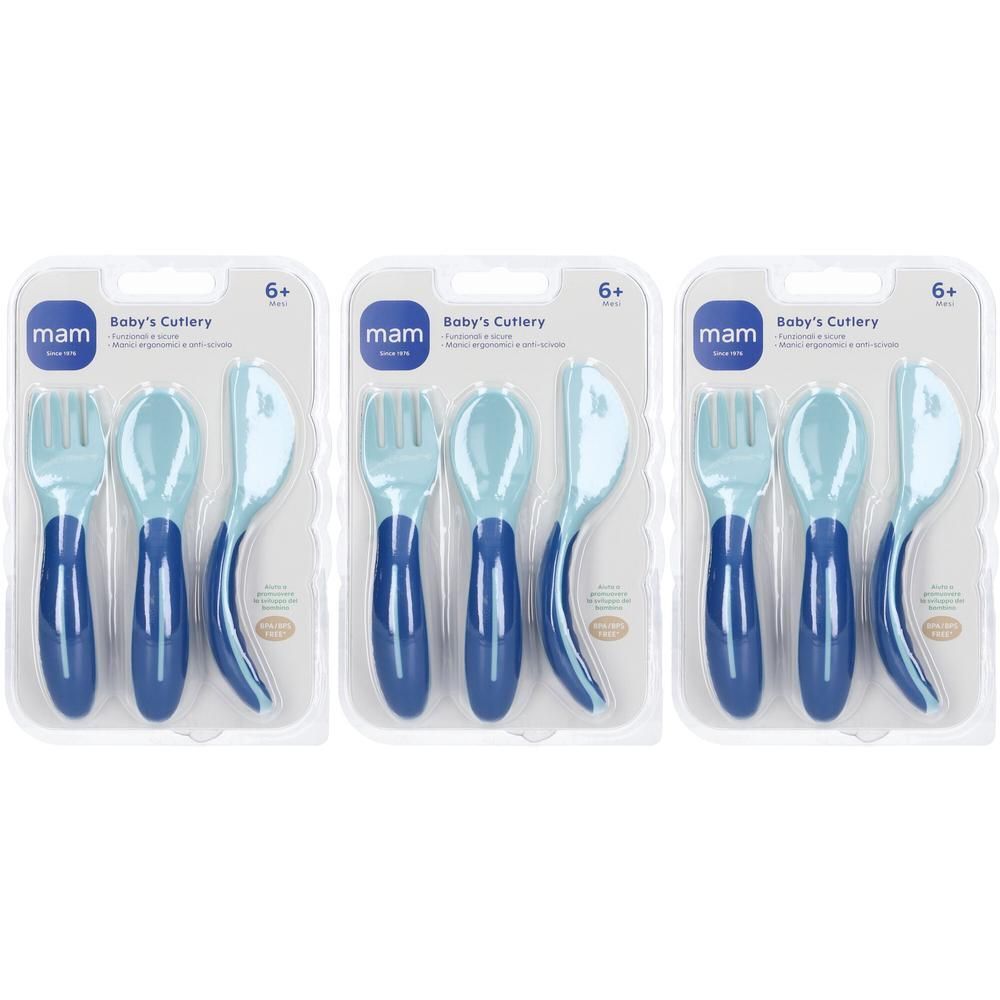 MAM Baby´s Cutlery Posate 6+ Mesi Colore Blu/Azzurro