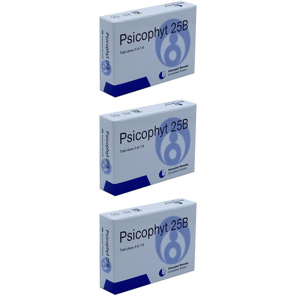 Tre scatole di Psicophyt 25B con logo e testo.