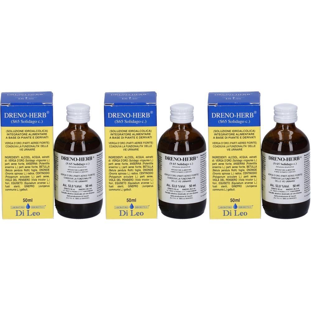 Quattro flaconi Dreno-Herb (565 Solidago c.1) Di Leo, da 50ml.