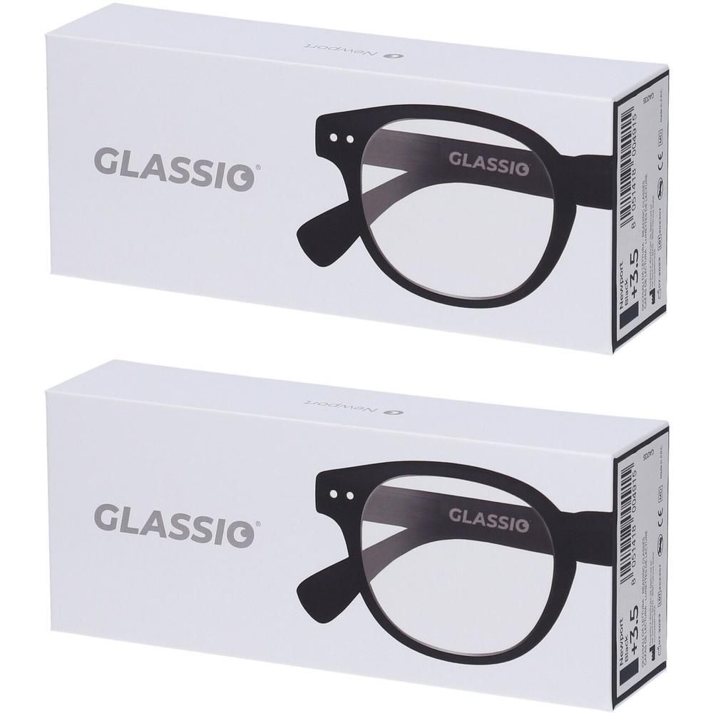 Occhiali da Lettura Glassio Newport Colore Nero Gradazione +3,5