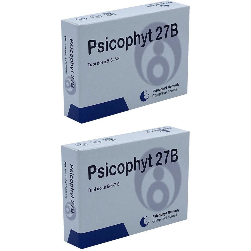 Due confezioni di Psicophyt 27B con dose in tubi 5-6-7-8. Confezione con logo e nome del prodotto.
