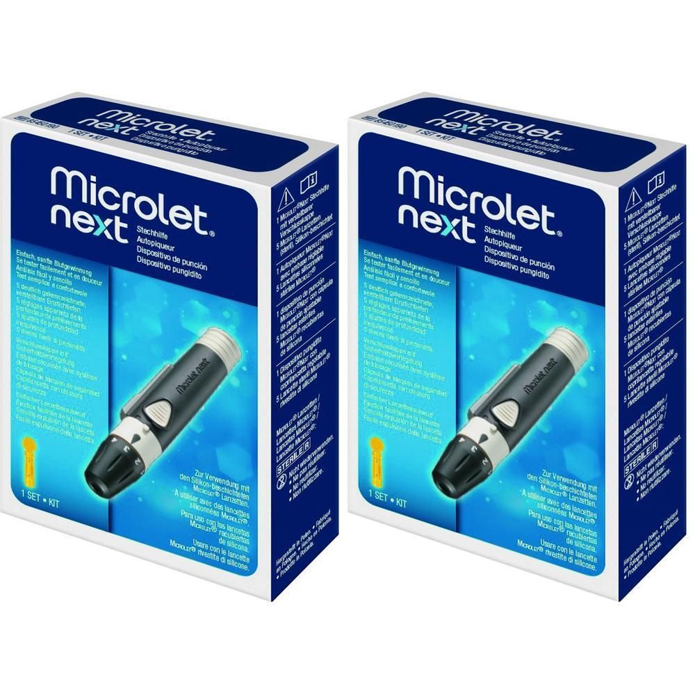Dispositivo Pungidito Automatico Microlet Next Con 5 Lancette Colorate Microlet Rivestimento In Silicone Per Prelievo Sangue Capillare