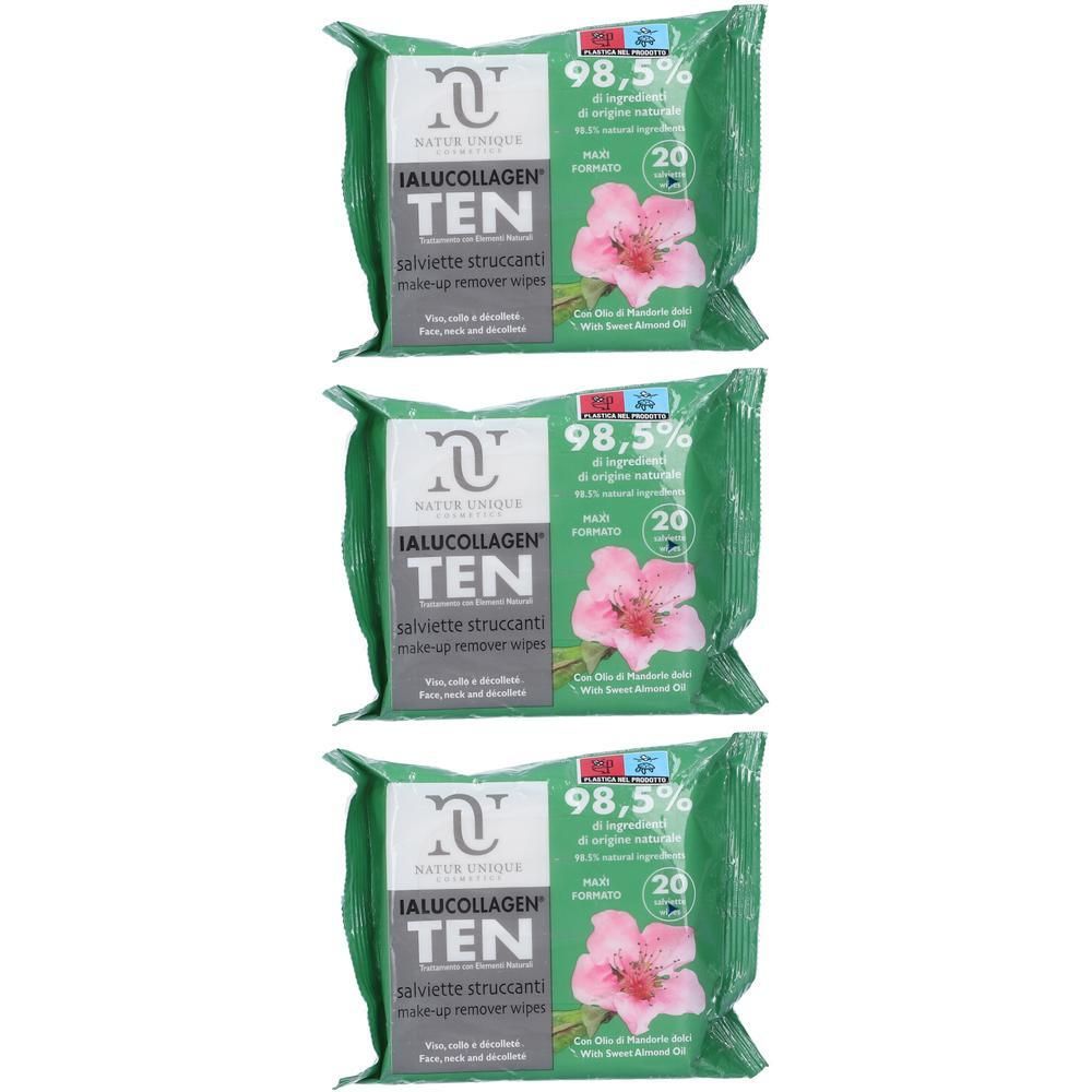 Ialucollagen Ten Salviette Struccanti Viso Confezione Da 20 Salviette Maxi