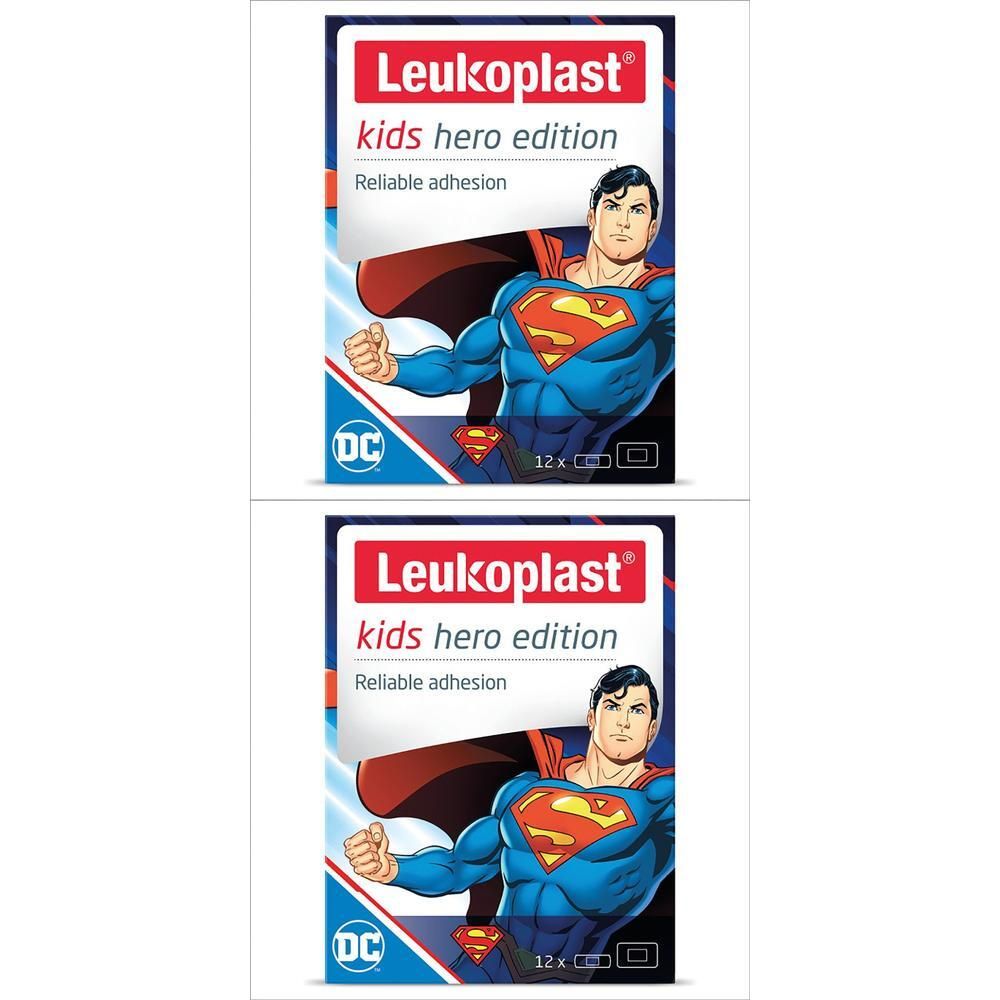 Confezione di cerotti Leukoplast Kids Hero Edition con Superman, 12 pezzi.