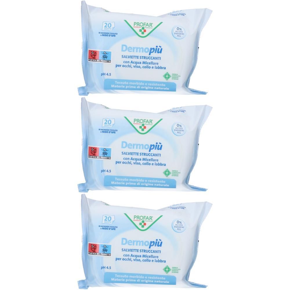 Dermo Piu' Salviettine Struccanti 20 Pezzi Profar