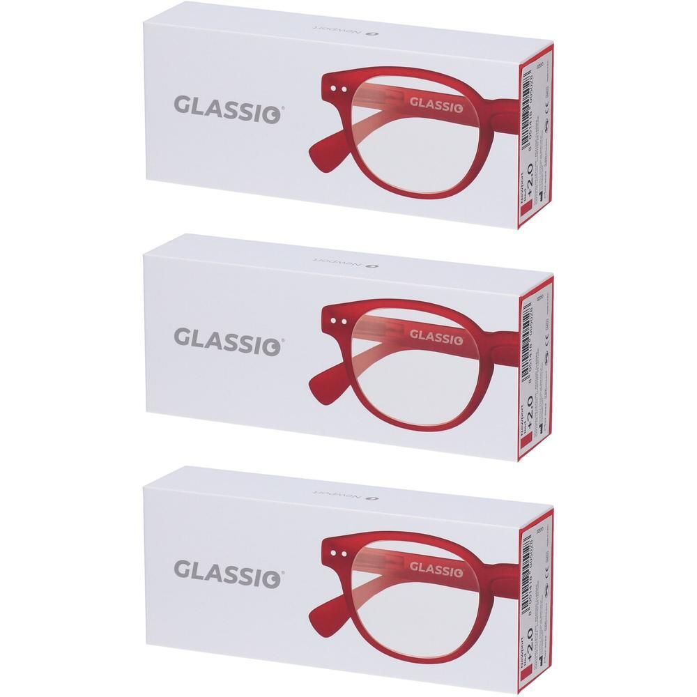 Occhiali da Lettura Glassio Newport Colore Rosso Gradazione +2,0