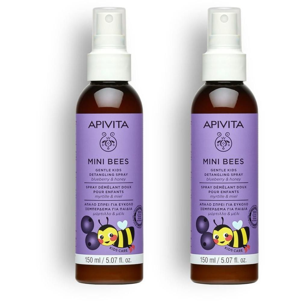 Apivita Mini Bees Spray Capelli Districante Delicato per Bambini con Mirtillo e Miele - 2 anni