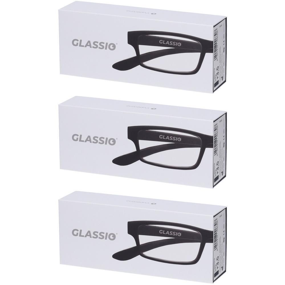 Occhiali da Lettura Glassio Cupertino Colore Nero Gradazione +3,5
