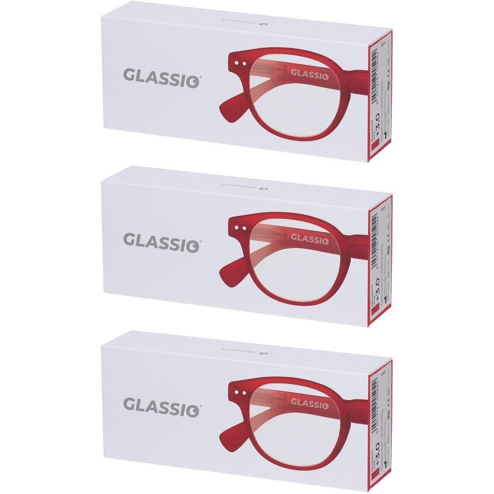 Occhiali da Lettura Glassio Newport Colore Rosso Gradazione +3,0