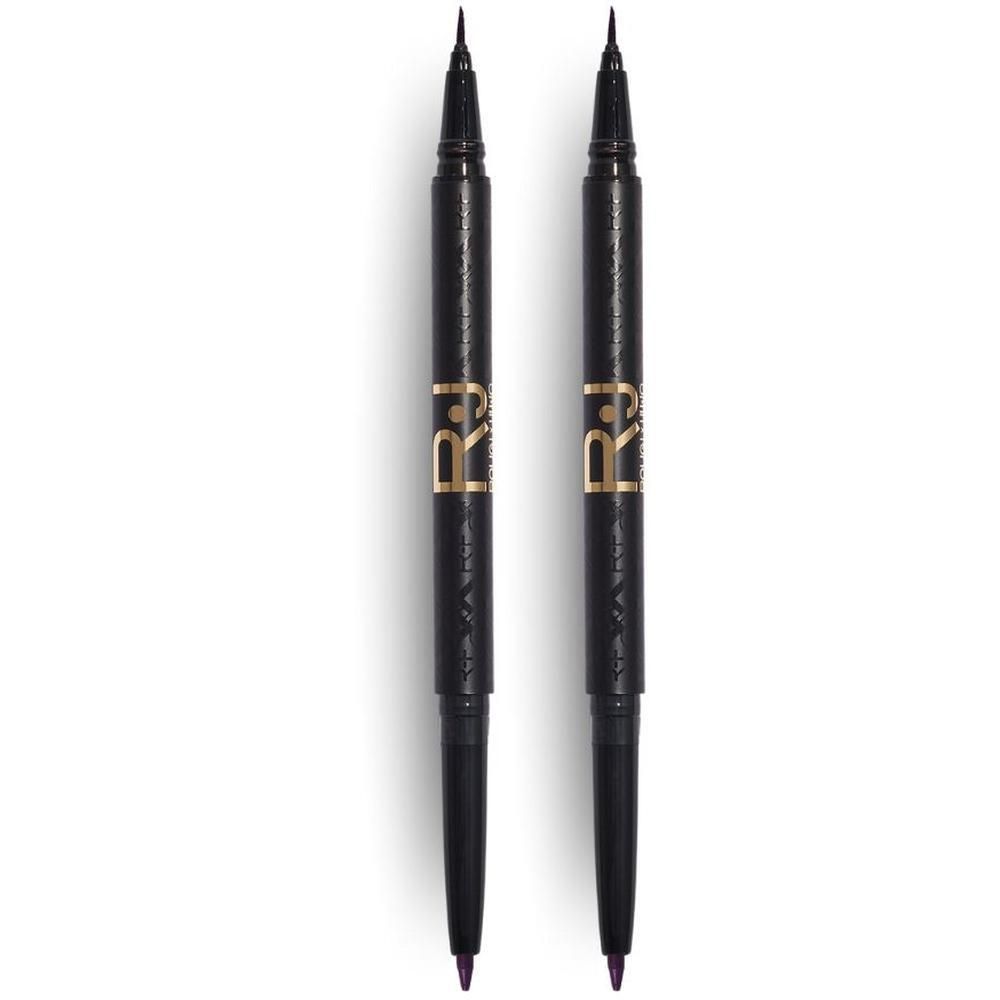 Due eyeliner neri con scritta dorata e punta fine.
