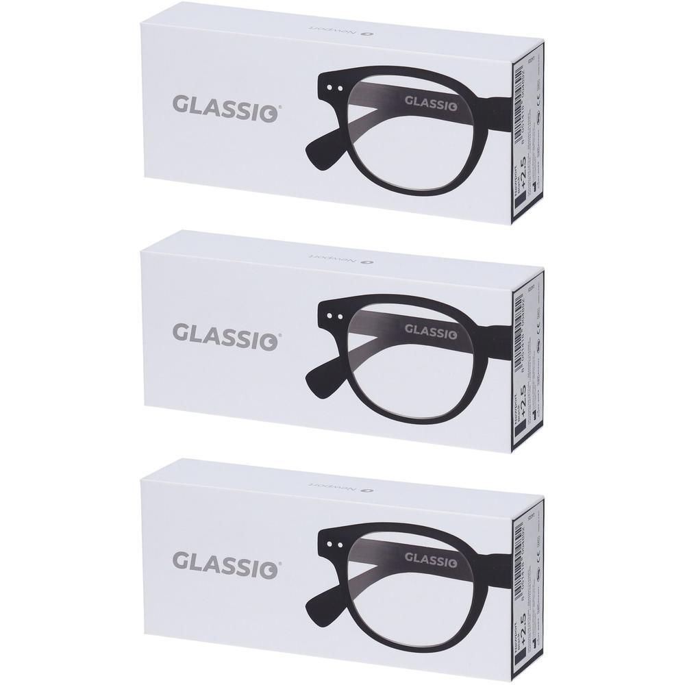 Occhiali da Lettura Glassio Newport Colore Nero Gradazione +2,5