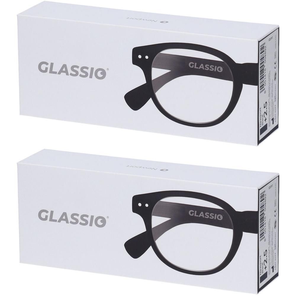 Occhiali da Lettura Glassio Newport Colore Nero Gradazione +2,5