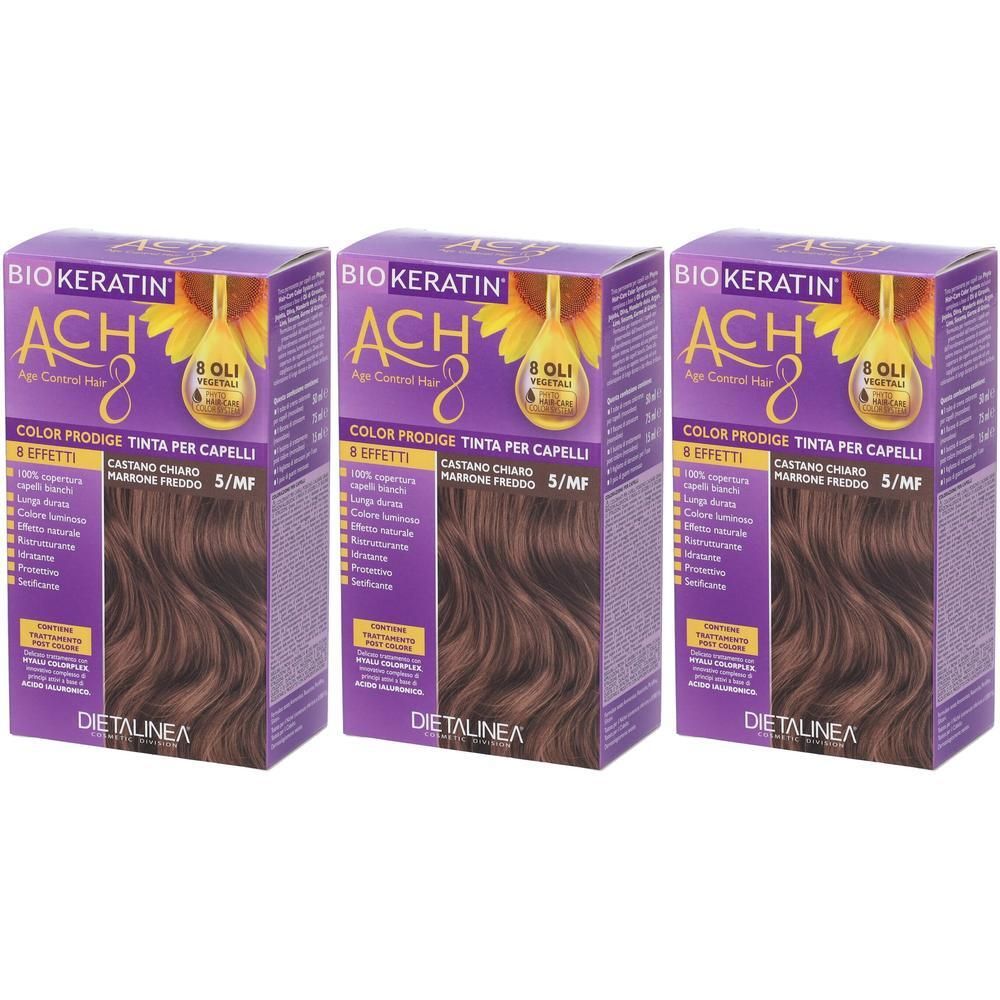 Biokeratin Ach8 Tintura per Capelli 5/MF Castano Chiaro Marrone Freddo