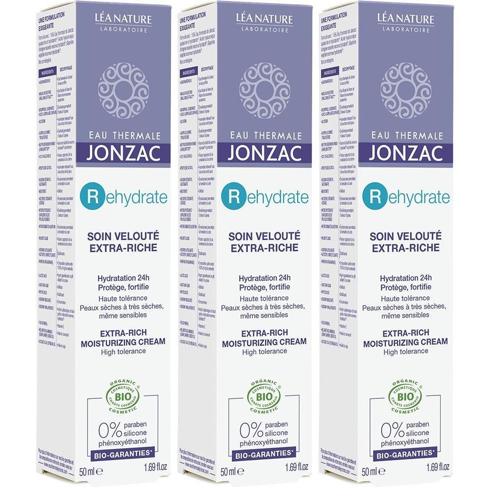Tre confezioni di Crema idratante extra-ricca Eau Thermale Jonzac, 50ml.