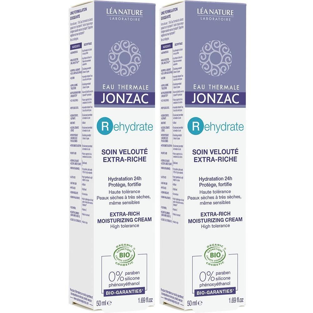 Due confezioni di Crema idratante extra-ricca Eau Thermale Jonzac Rehydrate, 50ml.