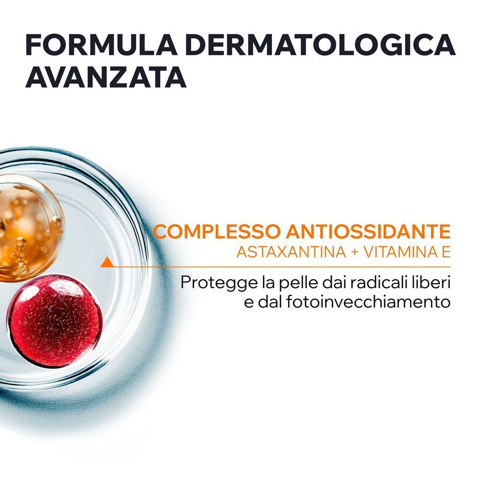 Complesso antiossidante con Astaxantina e Vitamina E nel Fluido URIAGE Bariésun.
