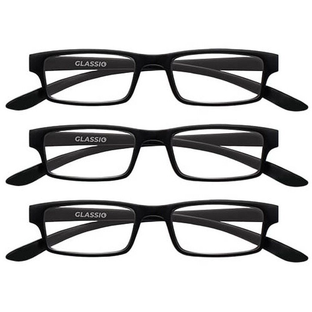Occhiali da Lettura Glassio Cupertino Colore Nero Gradazione +2,0