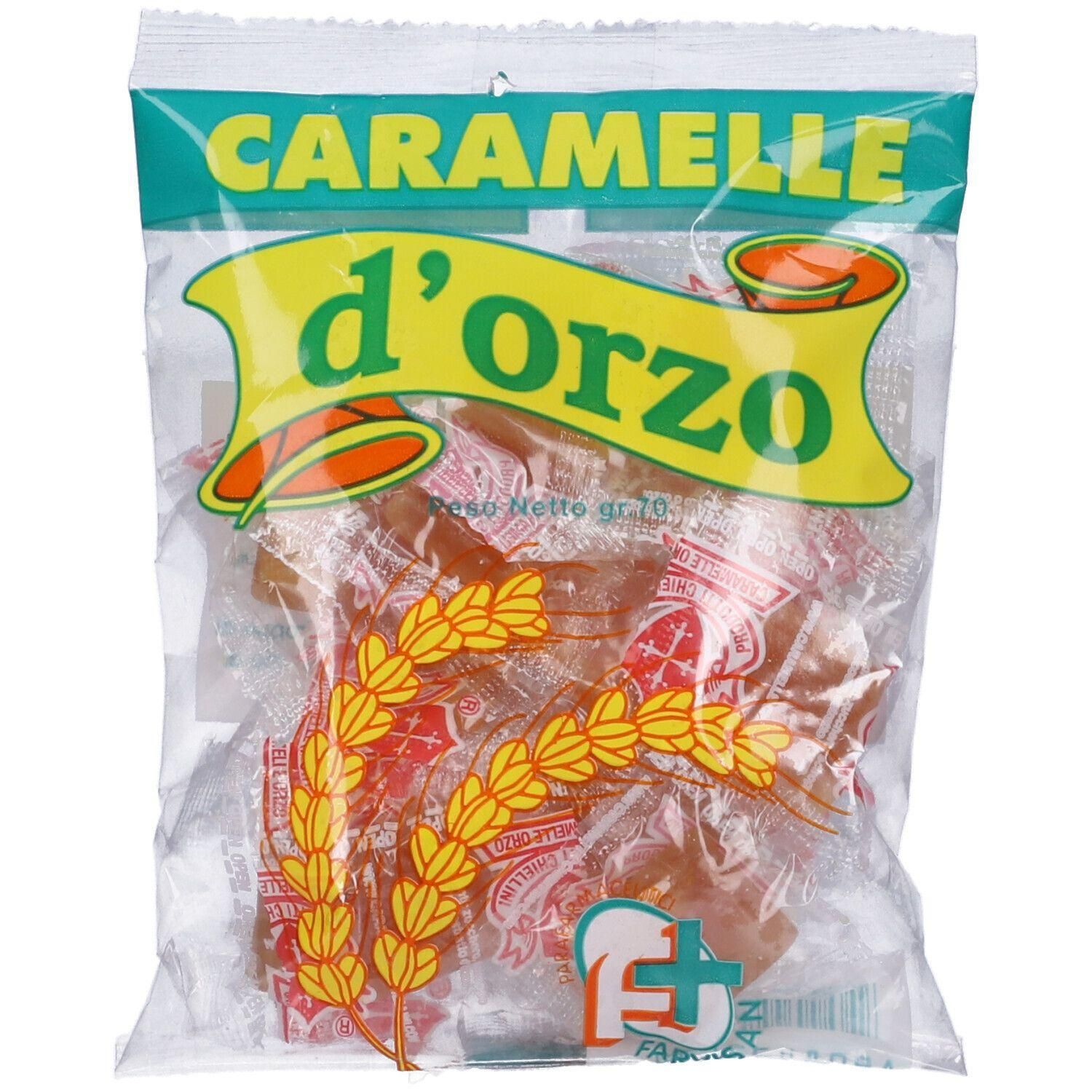 Un sacchetto di caramelle all'orzo incartate singolarmente.