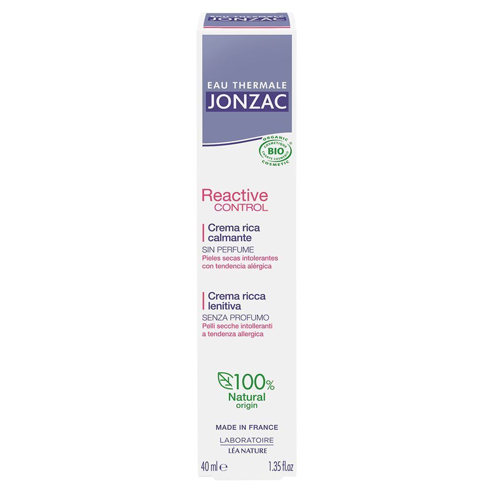 Confezione Eau Thermale Jonzac Crema Reactive Control, 40ml, origine 100% naturale.