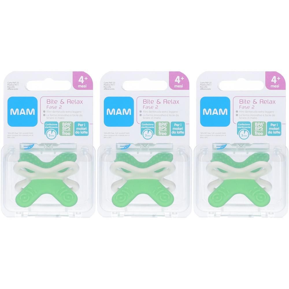 MAM Bite&Relax Fase 2 Mini Dentaruolo Neutro 4m+