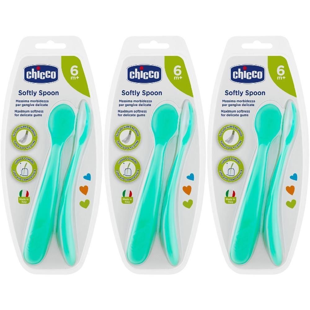 Chicco Cucchiaio Silicone Maschile Bi Pack 6M+