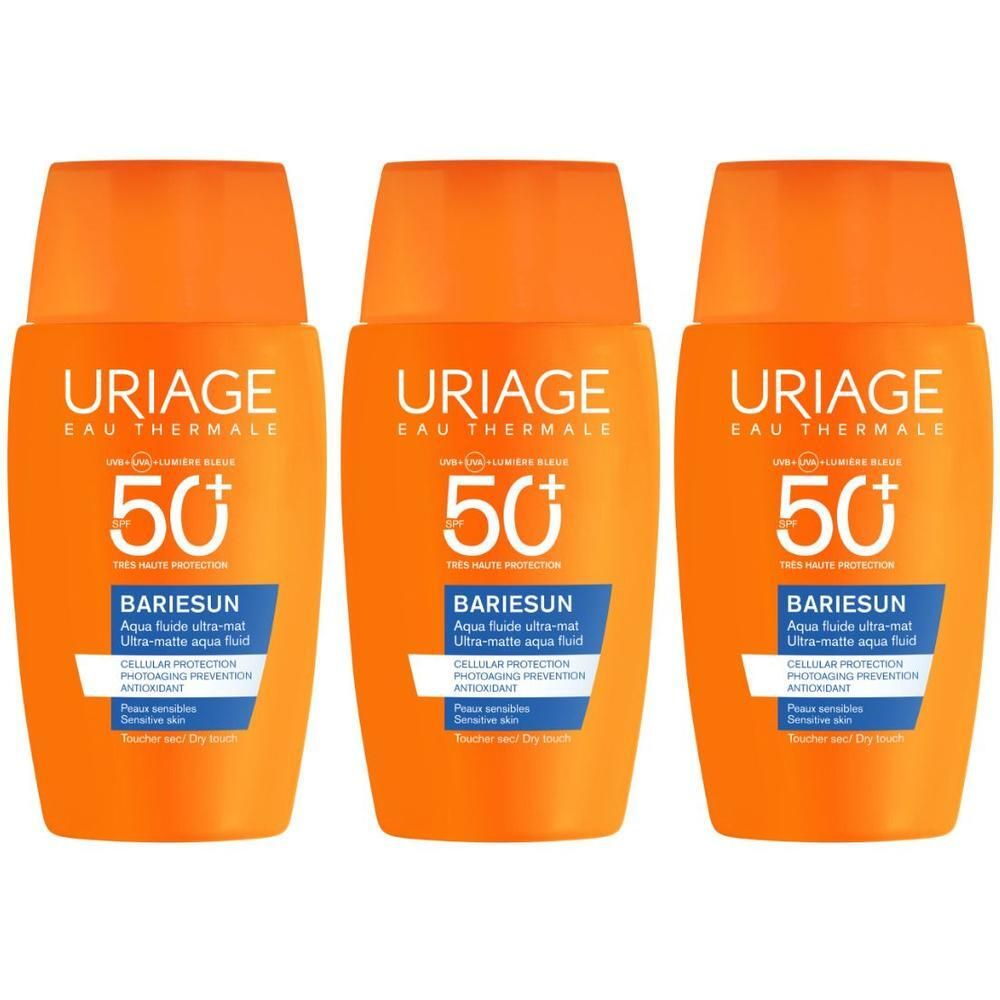 Uriage Bariésun Aqua Fluid Ultra Mat SPF50+ Crema Viso Solare Effetto Opacizzante