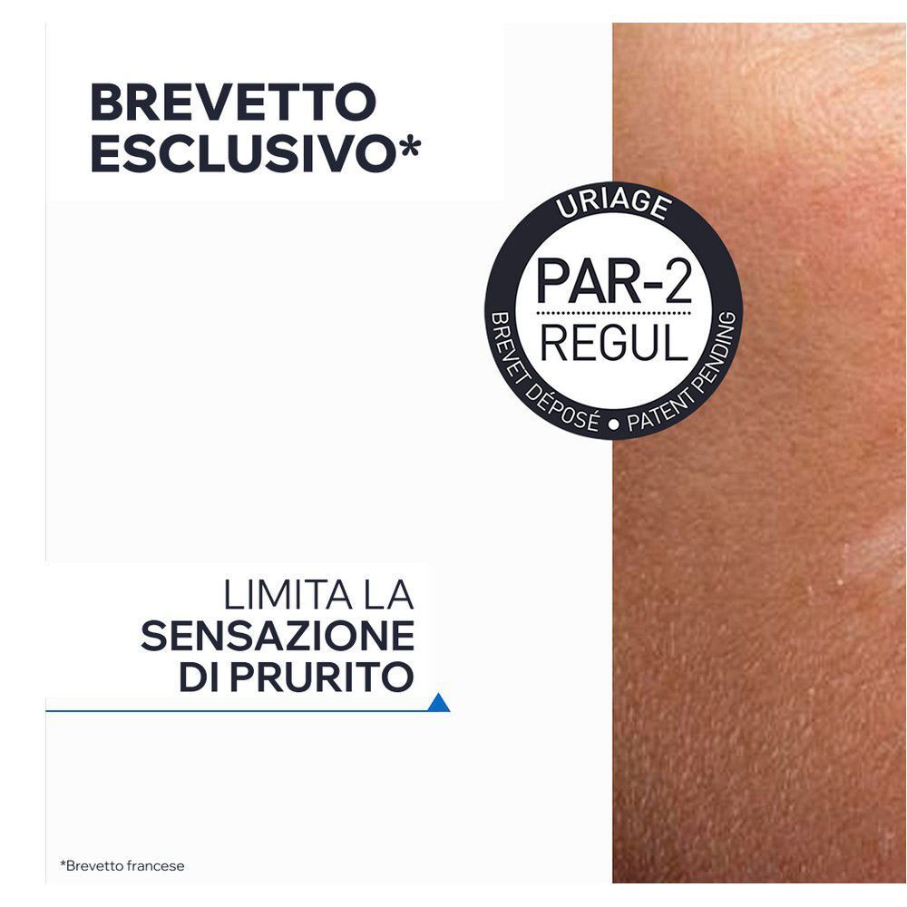 Brevetto esclusivo: Uriage Par-2 Regul. Limita la sensazione di prurito.