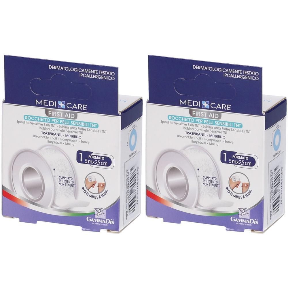 Medicare First Aid Rocchetto Pelli Sensibili TNT 5m x 2,5 cm 1 Pezzo
