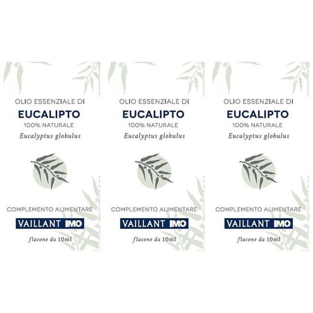 Tre flaconi di olio essenziale di eucalipto Vaillant, 100% naturale, 10ml.