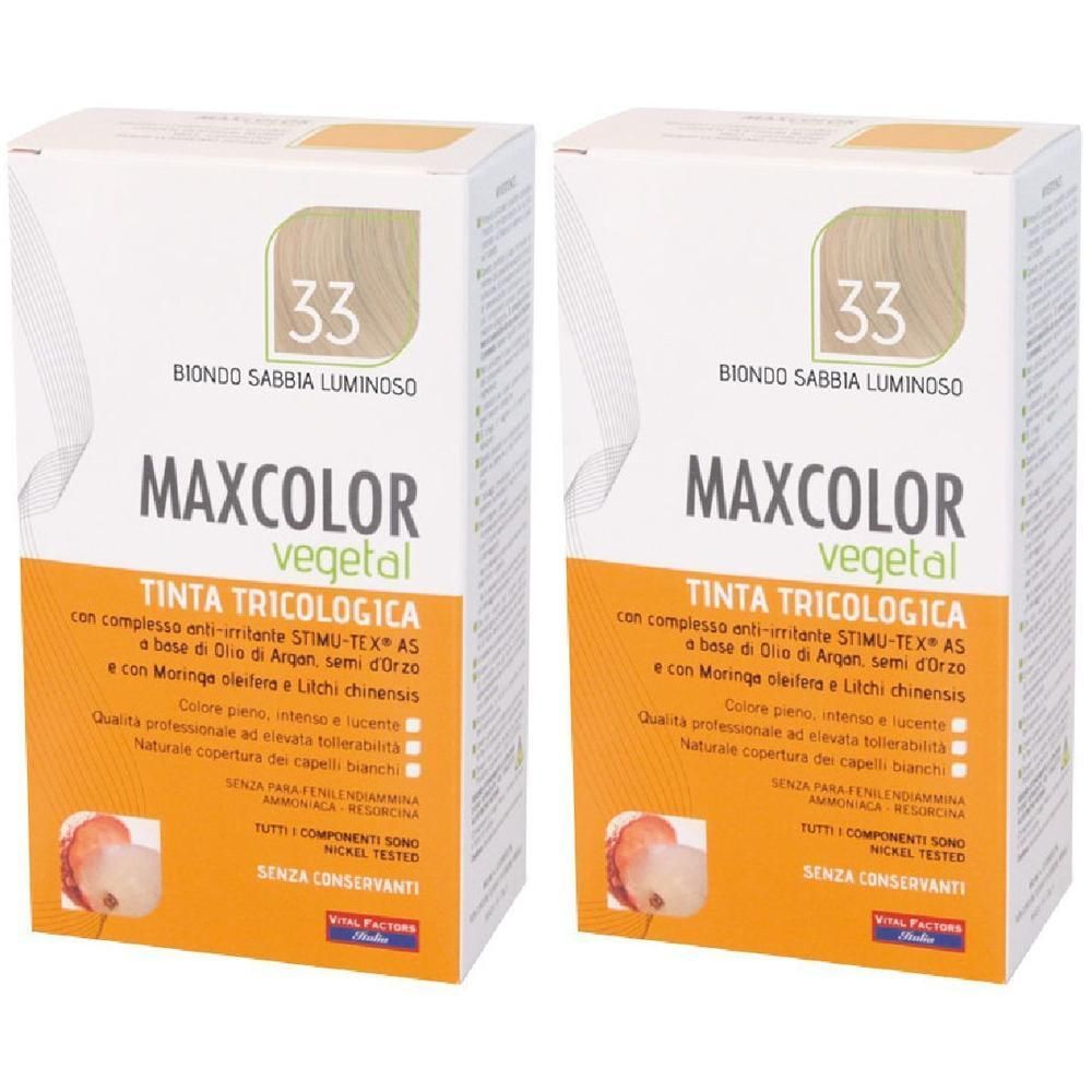 Maxcolor Vegetal Tinta Tricologica 33 Biondo Sabbia Luminoso