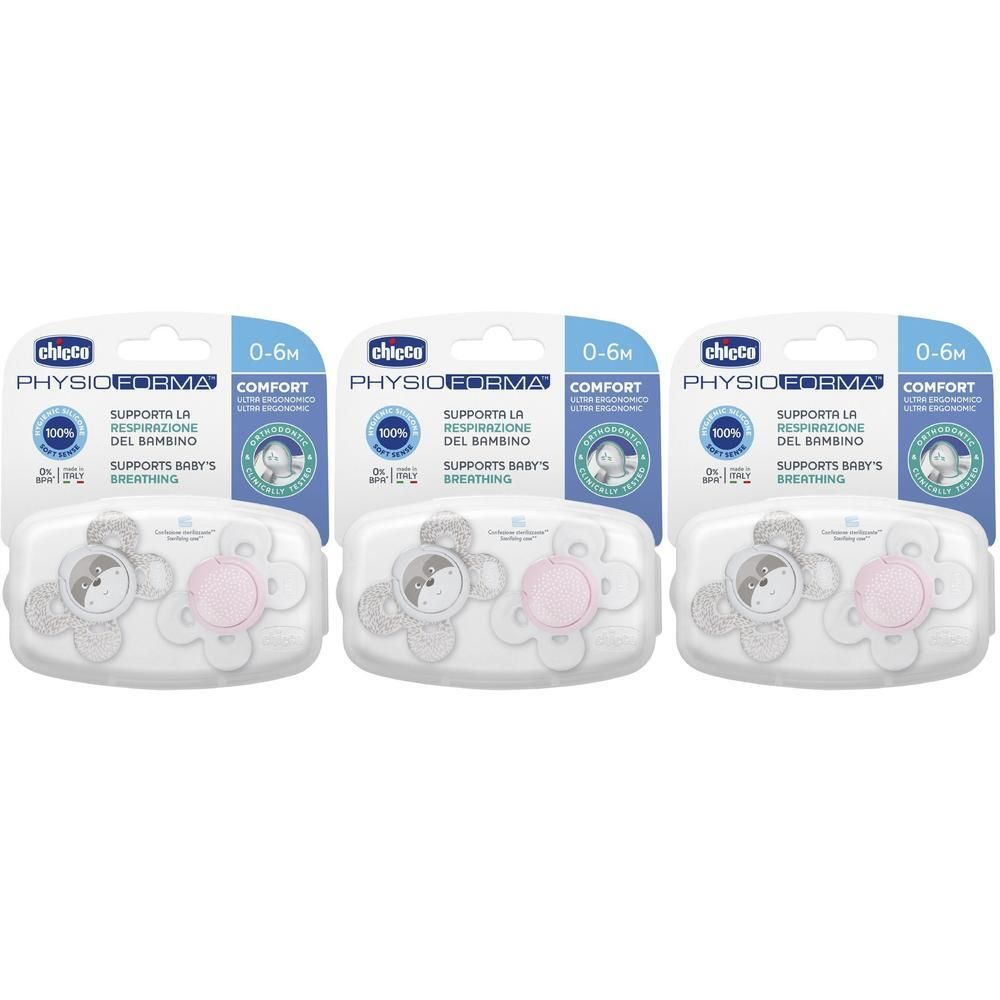 Chicco Succhietto Comfort Girl In Silicone 6-16 Mesi 2 Pezzi