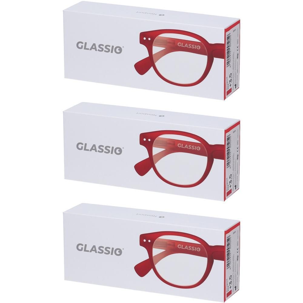 Occhiali da Lettura Glassio Newport Colore Rosso Gradazione +3,5