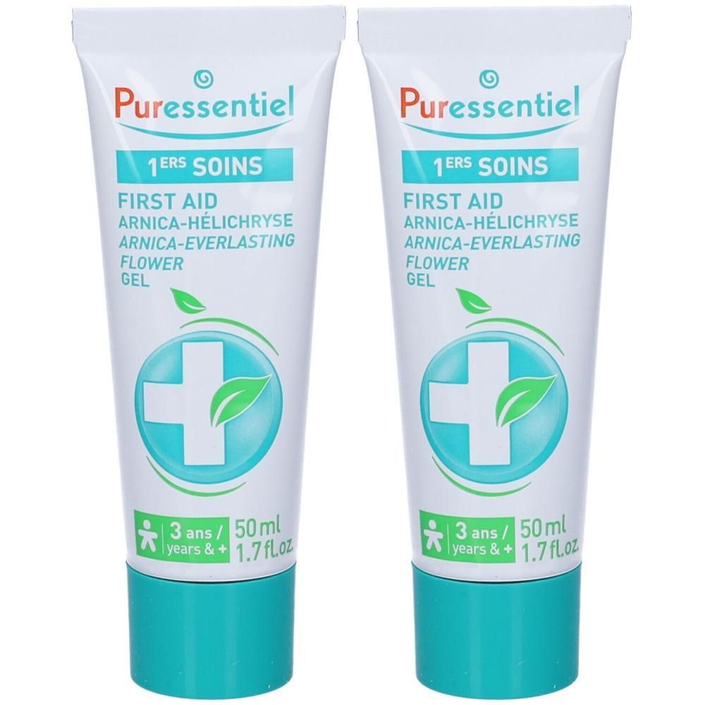 Due tubi di gel Puressentiel Primo Soccorso Arnica-Elicriso, 50ml.