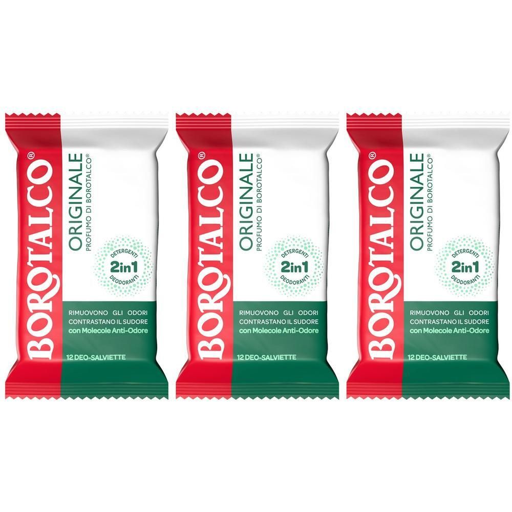Borotalco® - Deo-Salviette Originale 2in1 detergenti e deodoranti arricchite con molecole anti-odore