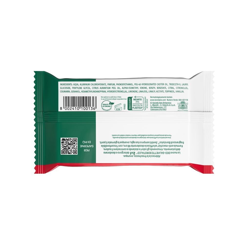 Borotalco® - Deo-Salviette Originale 2in1 detergenti e deodoranti arricchite con molecole anti-odore