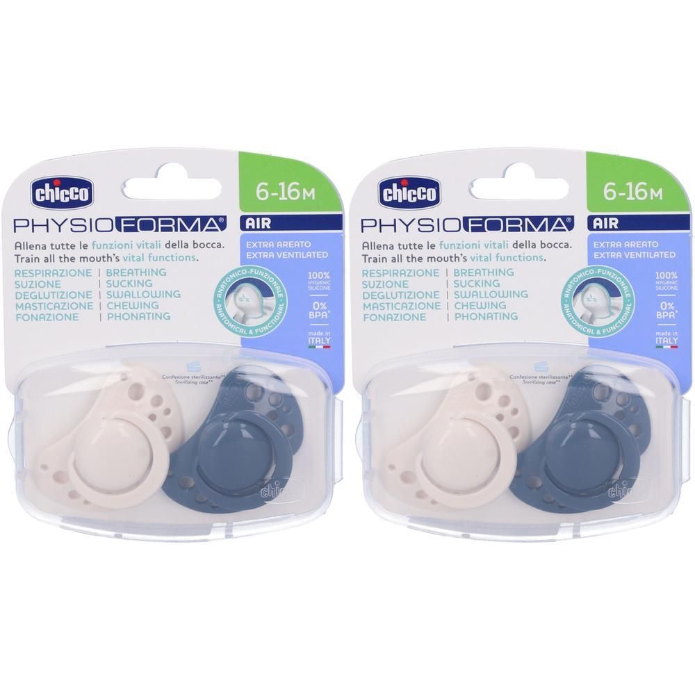 Chicco Succhietti Air in Silicone Colore Blu 6-16 Mesi