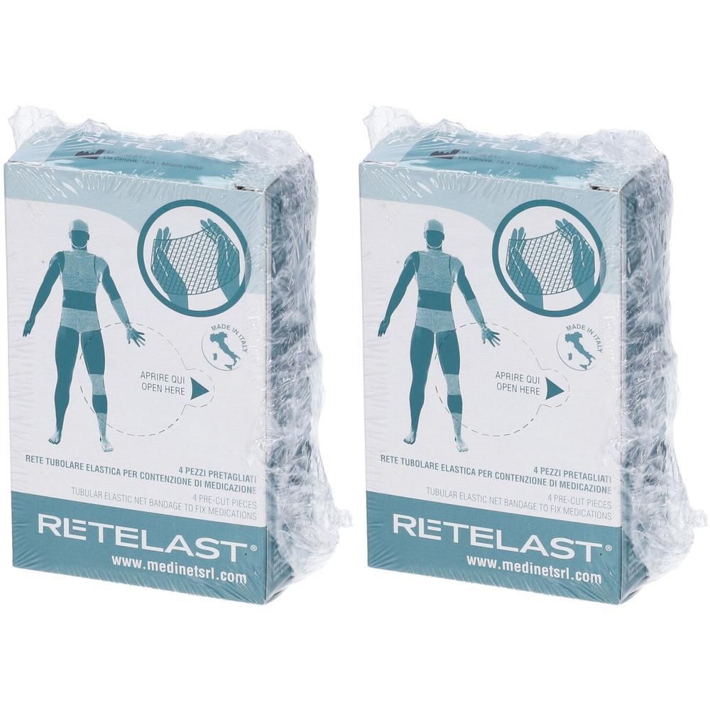 Rete Tubolare Retelast Elastica Pretagliata Bianca Per Gamba O Ginocchio 4 Pezzi