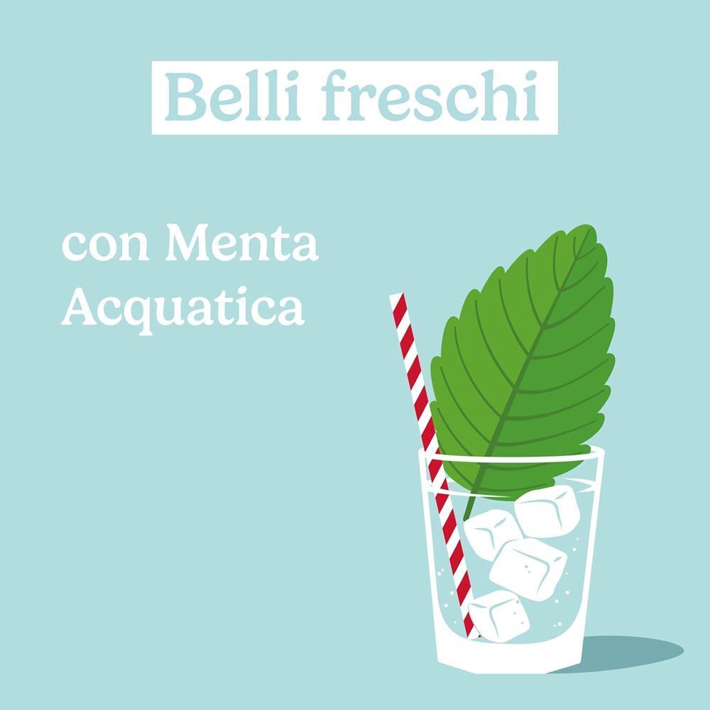 Bicchiere con ghiaccio, foglia di menta e cannuccia, simbolo di menta.