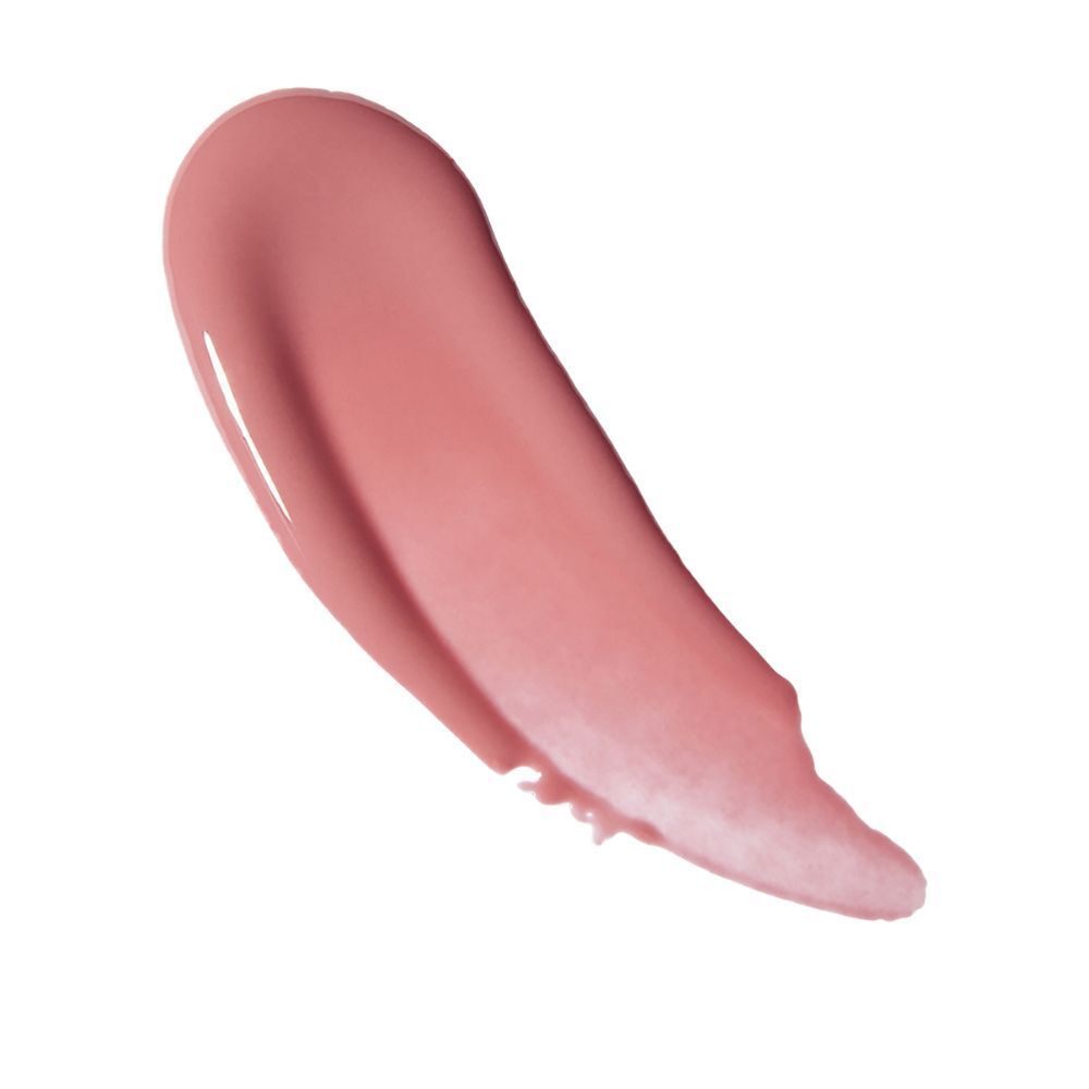 Una striscia di gloss labbra rosa perlato.