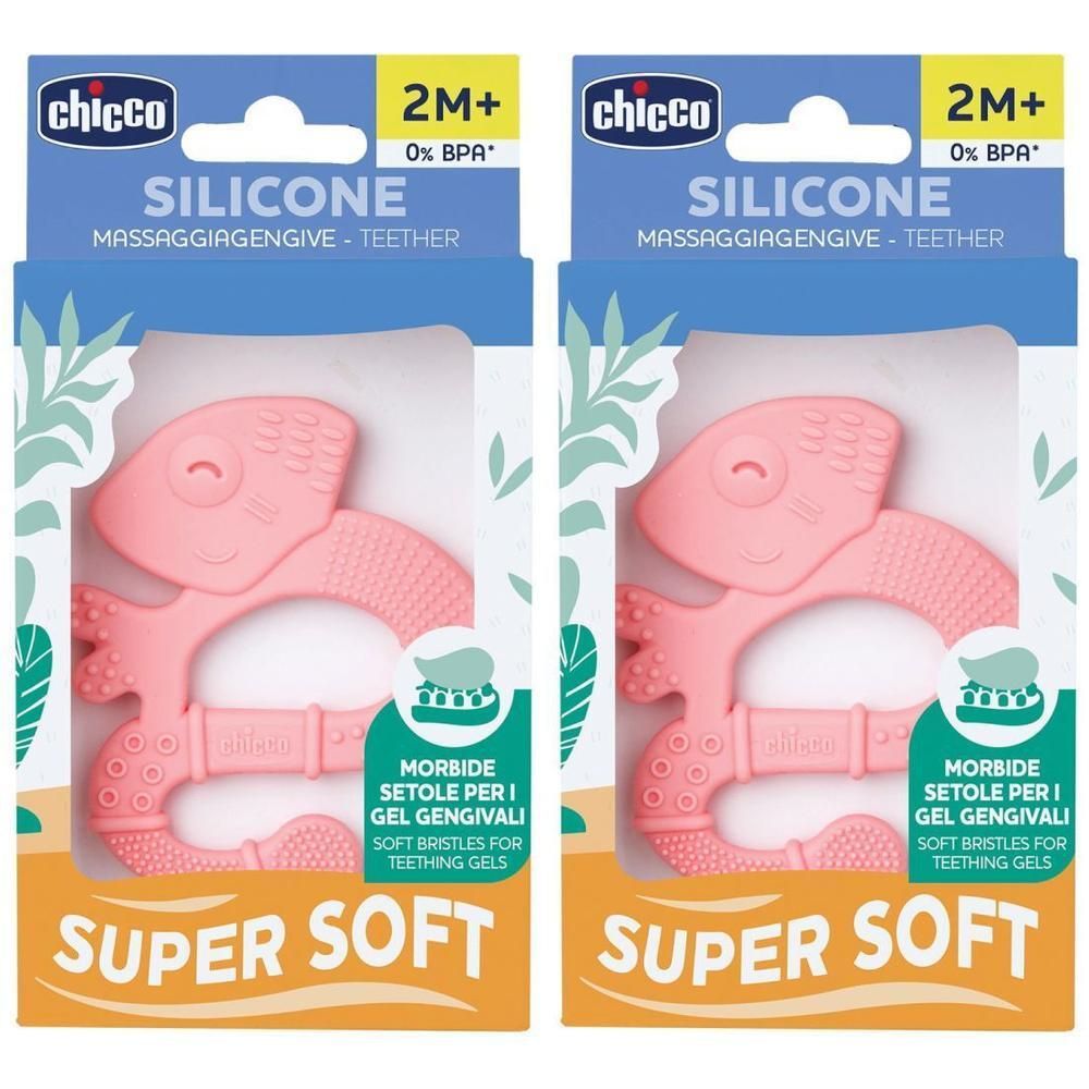 Chicco Massaggiagengive Soft Iguana con Setole Morbide 2M+ Rosa